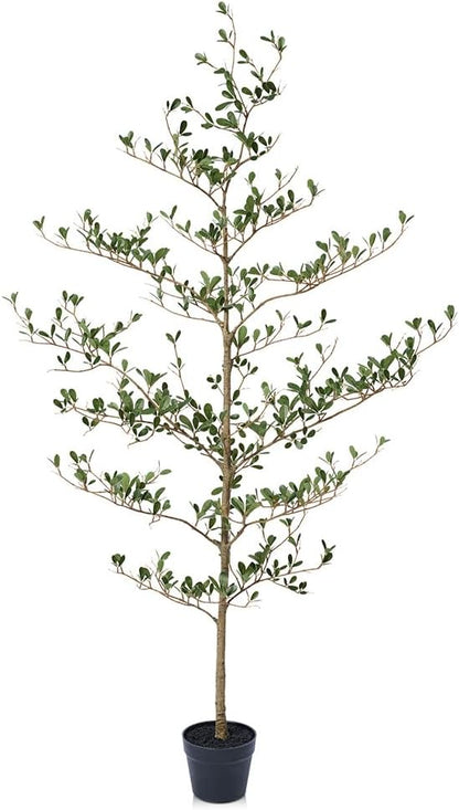 Artificial Black Olive Tree 5ft - Shady Lady UV Resistant Faux Olive Trees Indoor Outdoor Decor - Modern Aesthetic Tall Fake Plants with Pot for Home Office Living Room Patio Floor, VN140