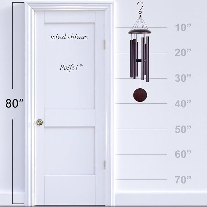 Wind Chimes for Outside Deep Tone, 38" Large WindChimes with 6 Tubes, 100% Rustproof Aluminum, Memorial Gift or Garden Patio Porch and Outdoor Décor(Bronze)