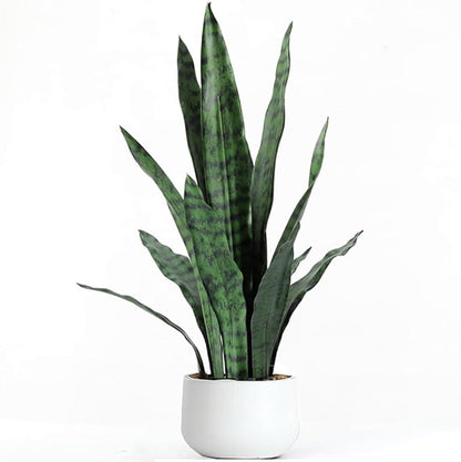Ollain Artificial Plant 23.6" Fake Snake Plant Faux Plants Green Fake Succulent Potted for Bathroom Shelf Decor Desk Plant Home Office Decor