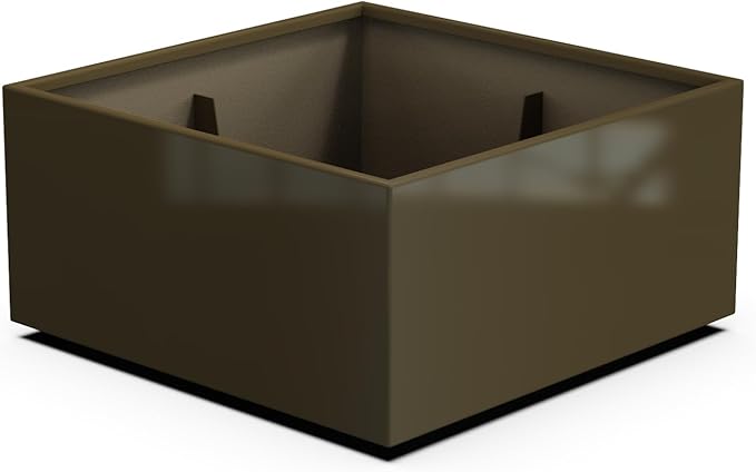 Plantercraft Powder-Coated Aluminum Planter Box - Square Cube - Metal All Weather | Indoor Outdoor | Made in USA | Fully Assembled