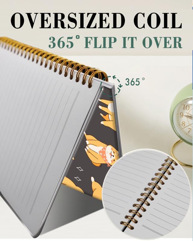 Spiral Journal Notebook,A5 Hardcover Lined Journals for Women Girl 6 x 8.3 in,120 Pages Thick Paper,Cute College Ruled Writing Notebook for Gifts Office Work School(Kawaii Shiba Dog)