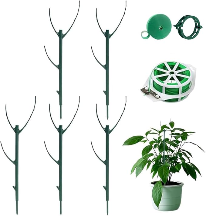 Monstera Plant Support,5 Pack Stackable Garden Plant Stakes for Indoor & Outdoor Plants,Adjustable Climbing Plant Support Poles,Durable Plant Holder for Tall Potted Plants,Vines & Growing Greens