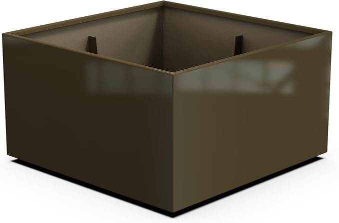 Plantercraft Powder-Coated Aluminum Planter Box - Square Cube - Metal All Weather | Indoor Outdoor | Made in USA | Fully Assembled