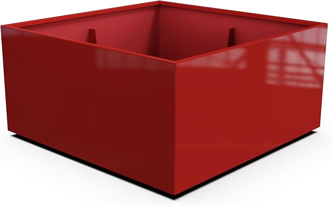 Plantercraft Powder-Coated Aluminum Planter Box - Square Cube - Metal All Weather | Indoor Outdoor | Made in USA | Fully Assembled