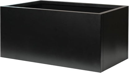 Metal Rectangular Planter Black Galvanized Steel Rectangle Planter Box 36" L x 15" W x 15" H Large Planter for Outdoor Indoor Plants Porch Patio Backyard
