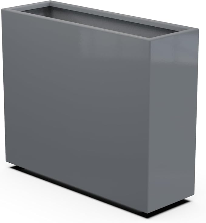 Plantercraft Powder-Coated Aluminum Planter Box - Rectangle - Metal All Weather | Indoor Outdoor | Made in USA | Fully Assembled