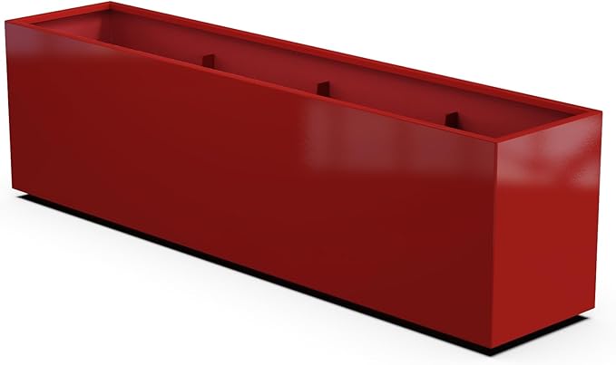 Plantercraft Powder-Coated Aluminum Planter Box - Rectangle - Metal All Weather | Indoor Outdoor | Made in USA | Fully Assembled