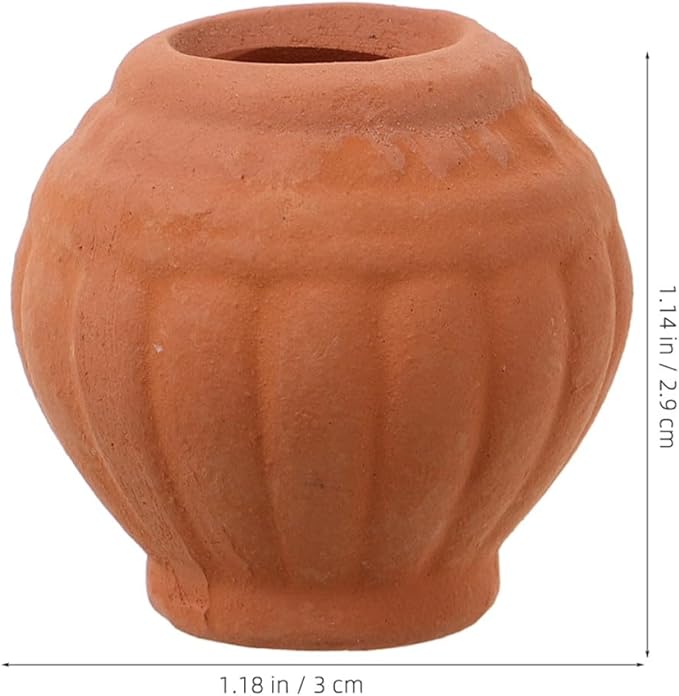 Alasum 2Pcs Mini Terracotta Pots Set for Succulent and Cactus Plants, Handmade Tiny Clay Planters for Indoor Desktop Nursery, Classic Natural Terracotta Flower Holders