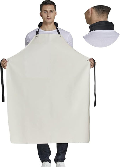 Rubber Waterproof Apron Butcher Heavy Duty -Oil Chemical Resistant Safety Aprons for Cleaning Fish, DishWashing