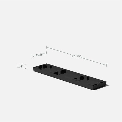 Veradek Midori Long Trough Planter (Black, 31 inch - 2 Pack with 2 Saucer Trays)