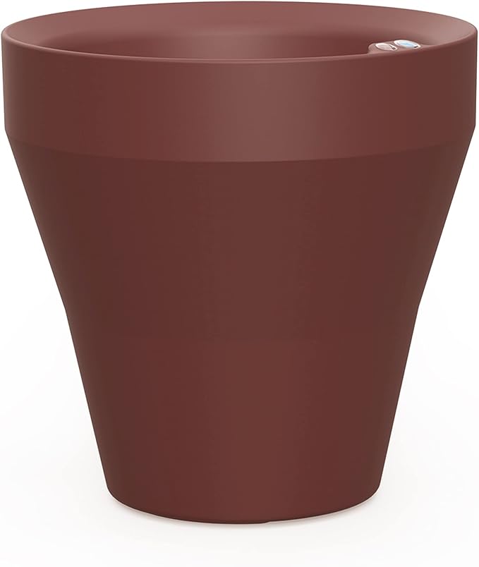 Crescent Garden Rim TruDrop Planter, Self-Watering Plant Pot, 26-Inch (Currant)