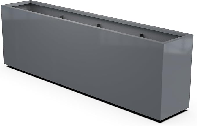 Plantercraft Powder-Coated Aluminum Planter Box - Rectangle - Metal All Weather | Indoor Outdoor | Made in USA | Fully Assembled