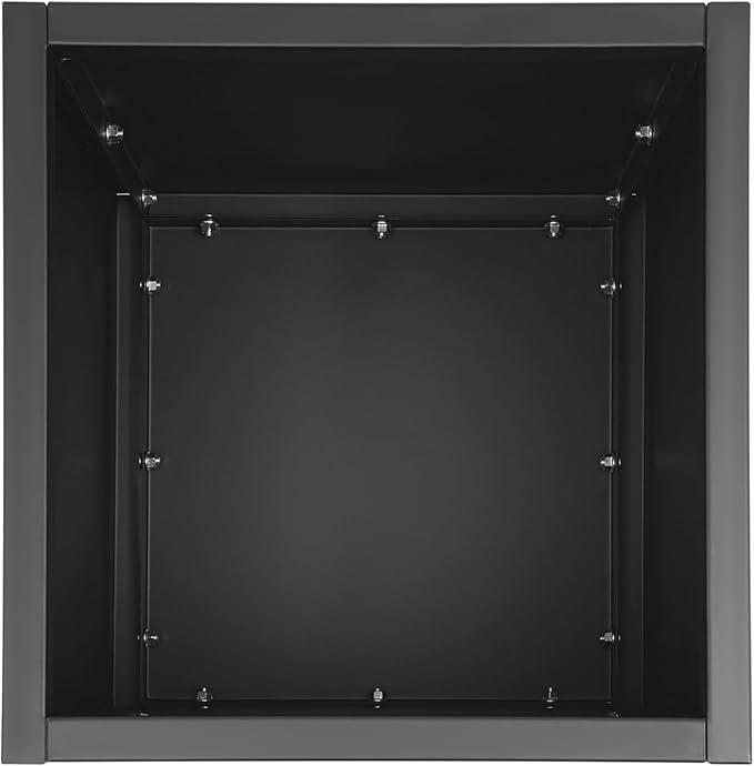 LOYALHEARTDY Steel Planter Box, 17" x 17" x 18" Square Planter Metal Box Tall Planters Heavy Duty Plant Boxes for Indoor Outdoor Tall Plants, Flowers or Shrubs (Black, 17" x 17" x 18")