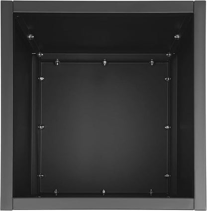 DYNAMI Square Planter Box Black Steel Planter,17x17x18in Metal Planter Box Large Cube Plant Pot for Outdoor Plants,Modern Heavy Duty Flower Pot for Patio, Deck, Yard, Garden