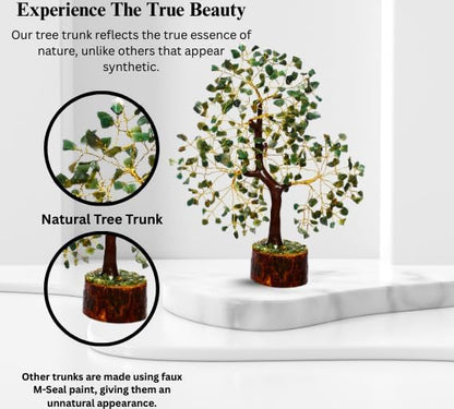 Green Aventurine Gemstone Tree with Golden Wire – Feng Shui Crystal Bonsai for Abundance, Healing & Décor
