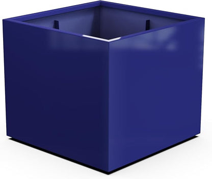 Plantercraft Powder-Coated Aluminum Planter Box - Square Cube - Metal All Weather | Indoor Outdoor | Made in USA | Fully Assembled