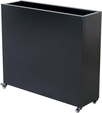 Modern Metal Planter Box with Lockable Wheels (40” x 36” x 12”) – Sleek Indoor/Outdoor Divider for Plants & Flowers – Durable Powder-Coated Steel – Minimalist Design (3)