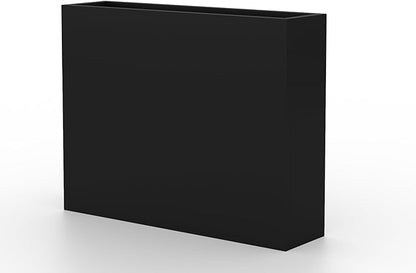Casaphoriar Metal Planter Box 36"x9"x28", Rectangular Planter with Inner Shelf and Drainage Holes, Perfect for Outdoor Patio and Balcony Decor, Black