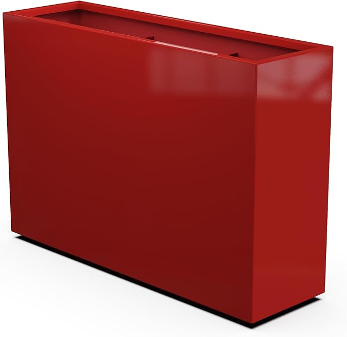 Plantercraft Powder-Coated Aluminum Planter Box - Rectangle - Metal All Weather | Indoor Outdoor | Made in USA | Fully Assembled
