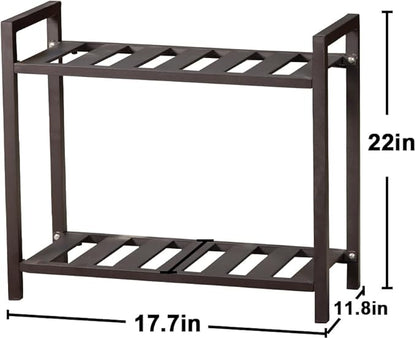Versatile Indoor/Outdoor Plant Stand – High-Strength Aluminum with 300 LBS Load Capacity - Ideal Decor for Patios, Gardens, Living Rooms | L17.7 x W11.8 x H22 inches