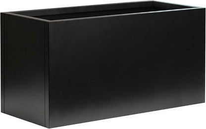 Black Planter Box Galvanized Steel Metal Planter Rectangular Indoor Large Outdoor Planters Steel Metallic Heavy Flower Pot 36In x 12In x 16In Commercial Residential for Patio, Backyard, Garden