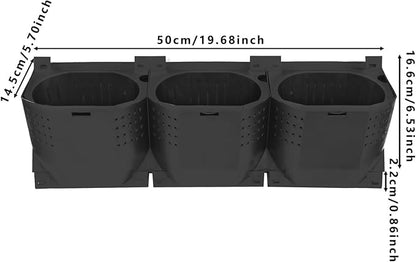 Wall-Mounted Flower Pot Holder for Indoor Outdoor Use on Balcony, Patio, Garden (36-Slot Black)