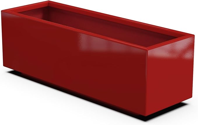 Plantercraft Powder-Coated Aluminum Planter Box - Rectangle - Metal All Weather | Indoor Outdoor | Made in USA | Fully Assembled