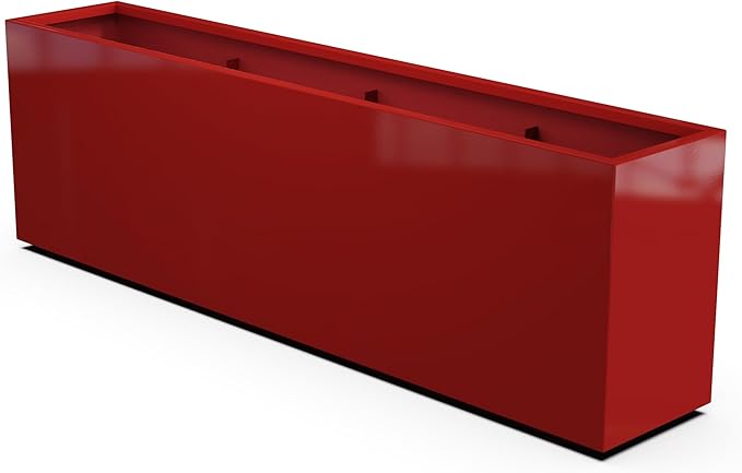 Plantercraft Powder-Coated Aluminum Planter Box - Rectangle - Metal All Weather | Indoor Outdoor | Made in USA | Fully Assembled