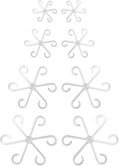 8 Pack Clear Indoor Plant Support Stakes, Reusable Plastic Plant Stem Holders & Trellis for Monstera Pothos Vines Vertical Growth Air Circulation Stable Stem Support