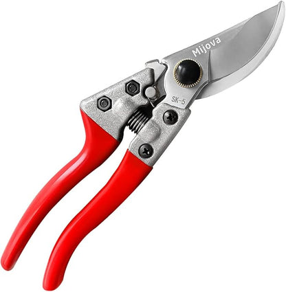 Professional Garden Shears, Sharp Pruning Shears for Gardening, Secateurs for Plants, Flowers, Twigs, Roses, Grapes, Bonsai Trees, Ideal Garden Clippers & Trimmers (silver)