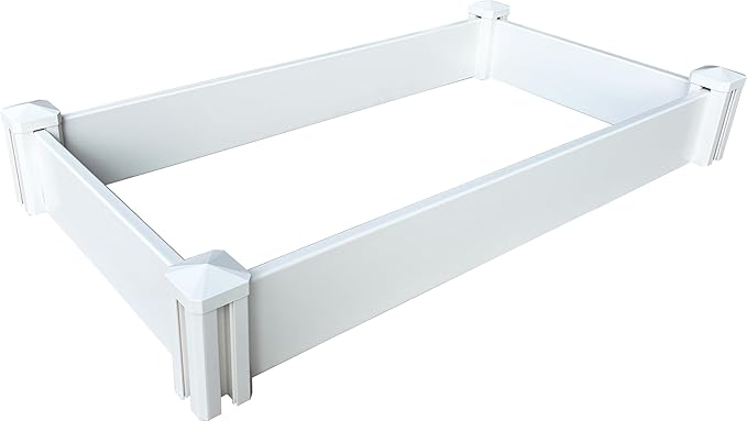 4' x 2' Vinyl Raised Garden Bed Screwless Planter Box for Gardening (1 PK)