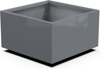 Plantercraft Powder-Coated Aluminum Planter Box - Square Cube - Metal All Weather | Indoor Outdoor | Made in USA | Fully Assembled