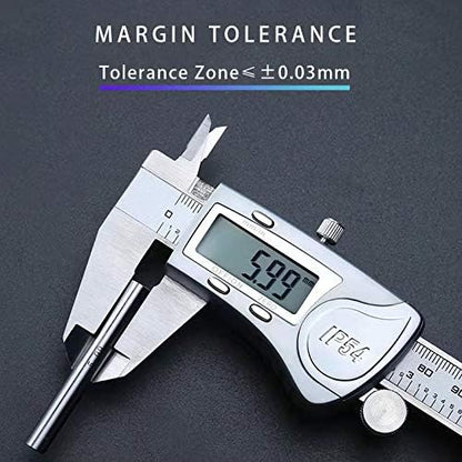 Electronic Digital Caliper, inch/Millimeter/Fraction Conversion,LCD Screen displays 0-6" Caliper Measuring Tool, Automatic Shutdown, Suitable for DIY/Jewelry Measurement