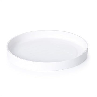 Phoenix Vine 12 Inch Plastic Plant Saucer Water Drip Tray, Heavy Sturdy Round Plant Drainage Tray for Indoors Outdoor, Matte White, 21-TY-12W-1
