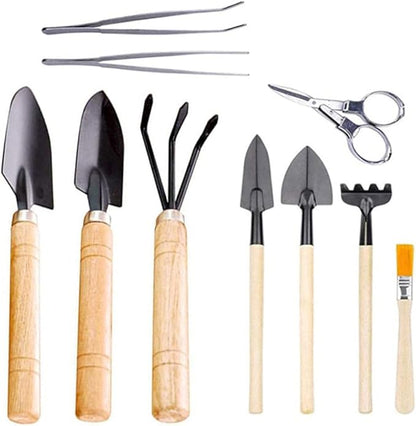 Luxshiny 10Pcs Mini Bonsai Gardening Tools for Succulent Planting and Transplanting Handheld Kit for Indoor Plants Easy to Carry and Clean