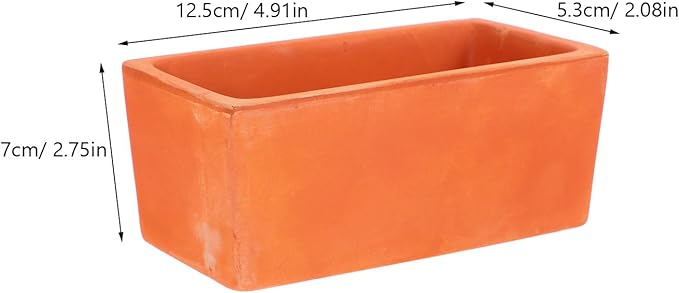 Gatuida Rectangular Terracotta Planter Small Clay Pot Succulent Flower Pot for Indoor Garden Windowsill Decoration with Natural Red Clay Finish
