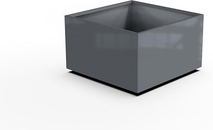 Plantercraft Powder-Coated Aluminum Planter Box - Square Cube - Metal All Weather | Indoor Outdoor | Made in USA | Fully Assembled