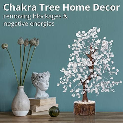 Clear Quartz Crystal Trees for Home Decor, Office Desk Decoration, Chakra Healing Crystals and Stone for Positive Energy, Money, Good Luck, Tree of Life Spiritual for Women and Mom