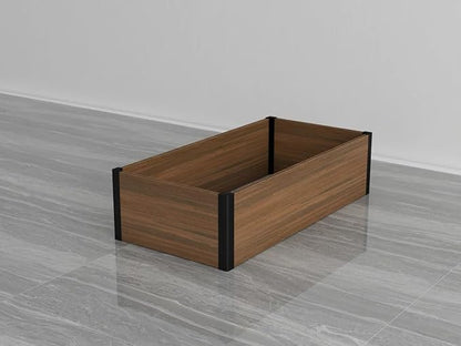 Modern Raised Garden Planter Bed - Durable, Weather-Resistant & Stylish Outdoor Flower Box for Gifts, Gardens, Patios, and Birthdays - Outdoor Decor, and Raised Beds - 47.6" x 23.7" x 12.2" (Black)