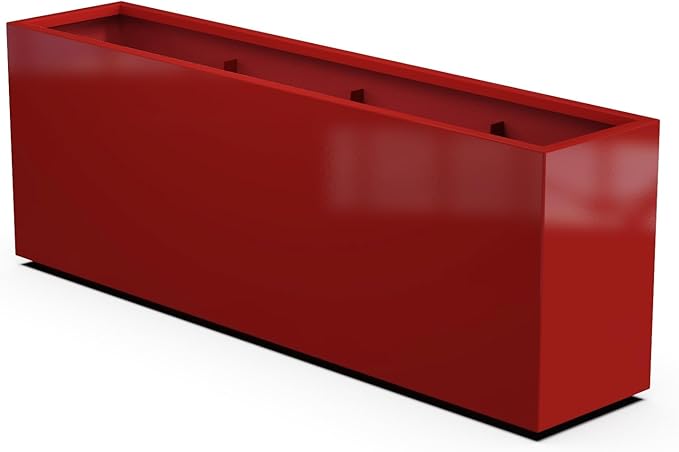Plantercraft Powder-Coated Aluminum Planter Box - Rectangle - Metal All Weather | Indoor Outdoor | Made in USA | Fully Assembled