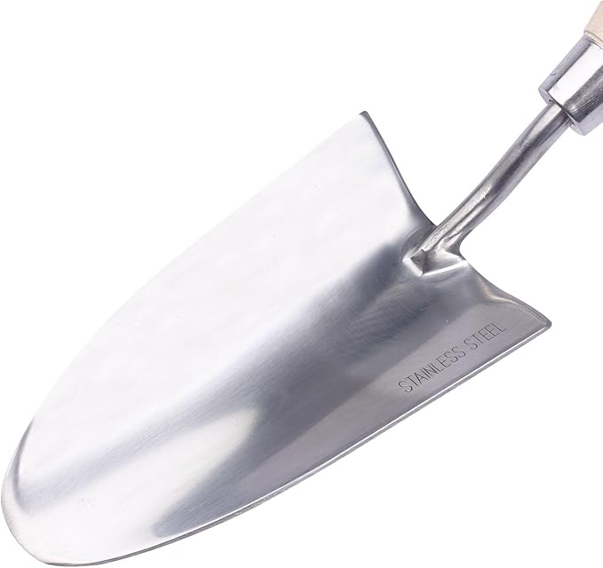 Heavy Duty Garden Trowel Stainless Steel Hand Shovel with Comfortable Grip Wood Handle for Digging, Weeding and Transplanting