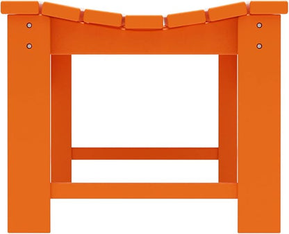 WO Home Furniture Outdoor 46" Backless HDPE Adirondack Bench, Poly Lumber Seat for Patio, Backyard, Balcony, All Weather Resistant with UV Protection, Orange