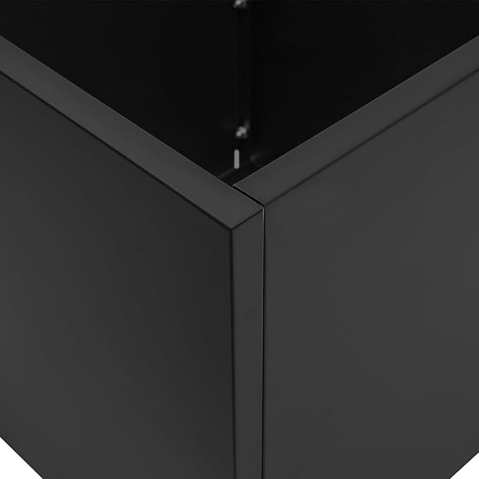 DYNAMI Square Planter Box,20x20x20in Steel Metal Planters Large Cube Plant Pot for Outdoors,Modern Heavy Duty Flower Pot for Patio, Deck, Yard, Garden (Black, 20in)