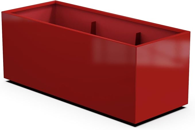 Plantercraft Powder-Coated Aluminum Planter Box - Rectangle - Metal All Weather | Indoor Outdoor | Made in USA | Fully Assembled