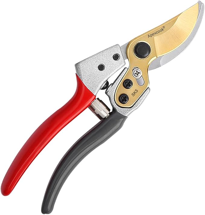 Professional gardening shears, made of SK5 stainless steel material, sturdy and durable, Dual color anti slip handle is easier to use ，and suitable for various tasks such as gardening pruning