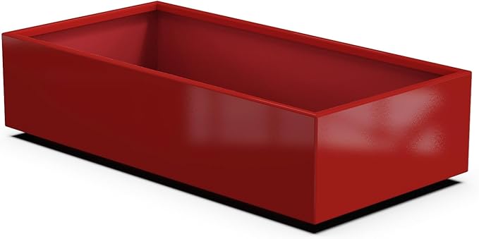 Plantercraft Powder-Coated Aluminum Planter Box - Rectangle - Metal All Weather | Indoor Outdoor | Made in USA | Fully Assembled