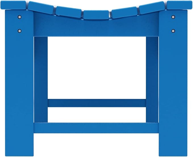 WO Home Furniture Outdoor 46" Backless HDPE Adirondack Bench, Poly Lumber Seat for Patio, Backyard, Balcony, All Weather Resistant with UV Protection, Pacific Blue