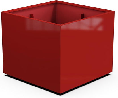 Plantercraft Powder-Coated Aluminum Planter Box - Square Cube - Metal All Weather | Indoor Outdoor | Made in USA | Fully Assembled