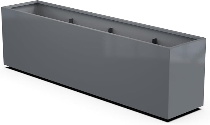 Plantercraft Powder-Coated Aluminum Planter Box - Rectangle - Metal All Weather | Indoor Outdoor | Made in USA | Fully Assembled