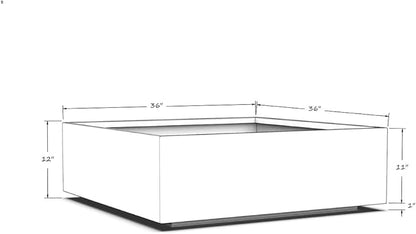 Plantercraft Powder-Coated Aluminum Planter Box - Square Cube - Metal All Weather | Indoor Outdoor Commercial Residential | Made in USA | Fully Assembled